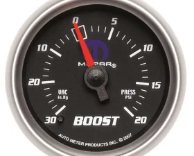 AutoMeter GAUGE; VAC/BOOST; 2 1/16in.; 30INHG-20PSI; MECHANICAL; BLACK; MOPAR