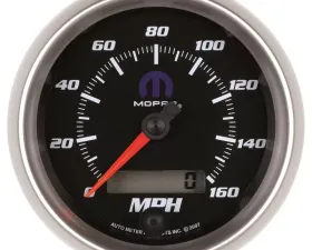 AutoMeter GAUGE; SPEEDOMETER; 3 3/8in.; 160MPH; ELEC. PROGRAMMABLE; BLACK; MOPAR