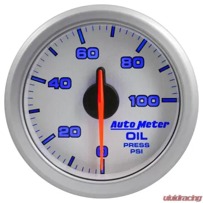 AutoMeter 2-1/16in. OIL PRESS; 0-100 PSI; AIRDRIVE; SILVER - 9152-UL