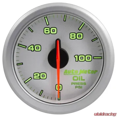 AutoMeter 2-1/16in. OIL PRESS; 0-100 PSI; AIRDRIVE; SILVER - 9152-UL