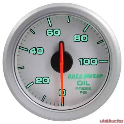 AutoMeter 2-1/16in. OIL PRESS; 0-100 PSI; AIRDRIVE; SILVER - 9152-UL
