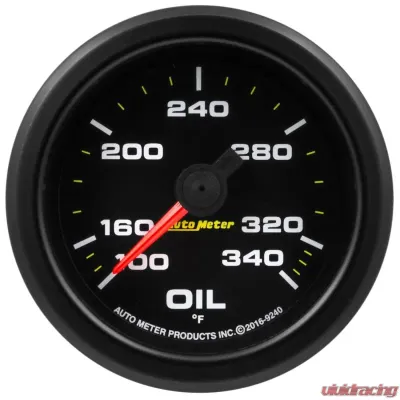 AutoMeter GAUGE; OIL TEMP; 2 1/16in.; 340deg.F; STEPPER MOTOR W/PEAK/WRN; EXTREME ENVIRONM - 9240