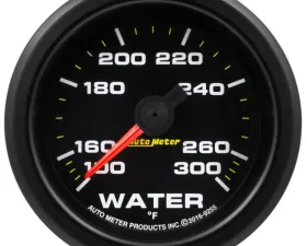 AutoMeter GAUGE; WATER TEMP; 2 1/16in.; 300deg.F; STEPPER MOTOR W/PK/WRN; EXTREME ENVIRONM