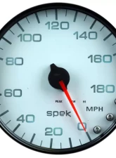 AutoMeter GAUGE; SPEEDOMETER; 5in.; 180 MPH; ELEC. PROGRAMMABLE; WHITE/BLACK; SPEK-PRO                                     - P23012 - Image 2