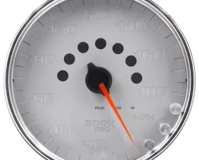 AutoMeter GAUGE; SPEEDOMETER; 5in.; 180 MPH; ELEC. PROGRAMMABLE; SILVER/CHROME; SPEK-PRO