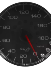 AutoMeter GAUGE; SPEEDOMETER; 5in.; 180 MPH; ELEC. PROGRAMMABLE; BLACK/CHROME; SPEK-PRO                                     - P230318 - Image 3