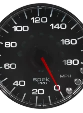AutoMeter GAUGE; SPEEDOMETER; 5in.; 180 MPH; ELEC. PROGRAMMABLE; BLACK/CHROME; SPEK-PRO                                     - P230318 - Image 2