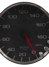 AutoMeter GAUGE; SPEEDOMETER; 5in.; 180 MPH; ELEC. PROGRAMMABLE; BLACK/CHROME; SPEK-PRO                                     - P23031 - Image 3