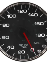 AutoMeter GAUGE; SPEEDOMETER; 5in.; 180 MPH; ELEC. PROGRAMMABLE; BLACK/CHROME; SPEK-PRO                                     - P23031 - Image 2