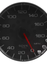 AutoMeter GAUGE; SPEEDOMETER; 5in.; 180 MPH; ELEC. PROGRAMMABLE; BLACK/BLACK; SPEK-PRO                                     - P230328 - Image 3