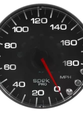 AutoMeter GAUGE; SPEEDOMETER; 5in.; 180 MPH; ELEC. PROGRAMMABLE; BLACK/BLACK; SPEK-PRO                                     - P230328 - Image 2