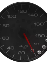 AutoMeter GAUGE; SPEEDOMETER; 5in.; 180 MPH; ELEC. PROGRAMMABLE; BLACK/BLACK; SPEK-PRO                                     - P23032 - Image 3