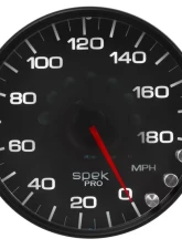 AutoMeter GAUGE; SPEEDOMETER; 5in.; 180 MPH; ELEC. PROGRAMMABLE; BLACK/BLACK; SPEK-PRO                                     - P23032 - Image 2
