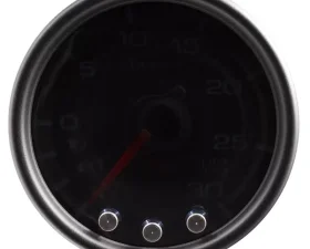 AutoMeter GAUGE; VAC/BOOST; 2 1/16in.; 30INHG-30PSI; STEPPER MTR W/PK/WRN; BK/SMK/BK; SPEK