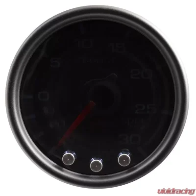 AutoMeter GAUGE; VAC/BOOST; 2 1/16in.; 30INHG-30PSI; STEPPER MTR W/PK/WRN; BK/SMK/BK; SPEK - P30252