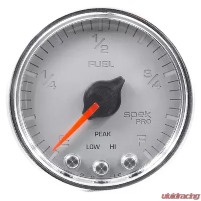 AutoMeter GAUGE; FUEL LEVEL; 2 1/16in.; 0-270O PROGRAMMABLE; SLVR/CHRM; SPEK-PRO - P31221