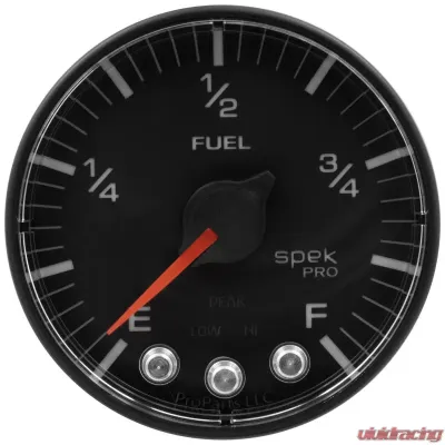AutoMeter GAUGE; FUEL LEVEL; 2 1/16in.; 0-270O PROGRAMMABLE; BLK/BLK; SPEK-PRO - P312328