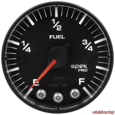 AutoMeter GAUGE; FUEL LEVEL; 2 1/16in.; 0-270O PROGRAMMABLE; BLK/BLK; SPEK-PRO - P312328