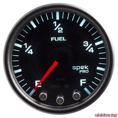 AutoMeter GAUGE; FUEL LEVEL; 2 1/16in.; 0-270O PROGRAMMABLE; BLK/SMOKE/BLK; SPEK-PRO - P31252