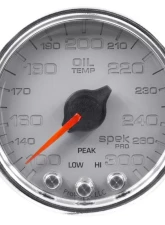 AutoMeter GAUGE; OIL TEMP; 2 1/16in.; 300deg.F; STEPPER MOTOR W/PK/WRN; SLVR/CHRM; SPEK-PR                                     - P32221 - Image 3