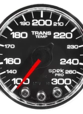 AutoMeter GAUGE; TRANS TEMP; 2 1/16in.; 300deg.F; STEPPER MOTOR W/PK/WRN; BLK/CHRM; SPEK-P                                     - P34231 - Image 2