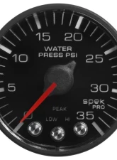 AutoMeter GAUGE; WATER PRESS; 2 1/16in.; 35PSI; STEPPER MOTOR W/PK/WRN; BLK/BLK; SPEK-PRO                                     - P343328 - Image 7