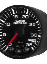 AutoMeter GAUGE; WATER PRESS; 2 1/16in.; 35PSI; STEPPER MOTOR W/PK/WRN; BLK/BLK; SPEK-PRO                                     - P343328 - Image 4