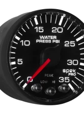 AutoMeter GAUGE; WATER PRESS; 2 1/16in.; 35PSI; STEPPER MOTOR W/PK/WRN; BLK/BLK; SPEK-PRO                                     - P343328 - Image 7