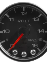 AutoMeter GAUGE; VOLTMETER; 2 1/16in.; 16V; STEPPER MOTOR W/PEAK/WARN; BLK/BLK; SPEK-PRO                                     - P34432 - Image 3