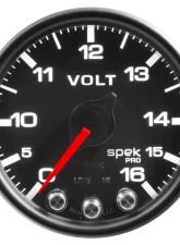 AutoMeter GAUGE; VOLTMETER; 2 1/16in.; 16V; STEPPER MOTOR W/PEAK/WARN; BLK/BLK; SPEK-PRO                                     - P34432 - Image 2