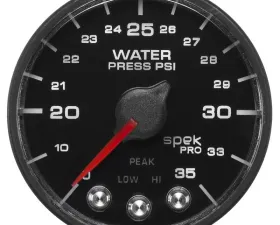 AutoMeter 2-1/16in. WATER PRESS; 0-35 PSI; BFB; SPEK; NL