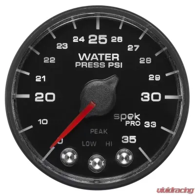 AutoMeter 2-1/16in. WATER PRESS; 0-35 PSI; BFB; SPEK; NL - P543328-N1