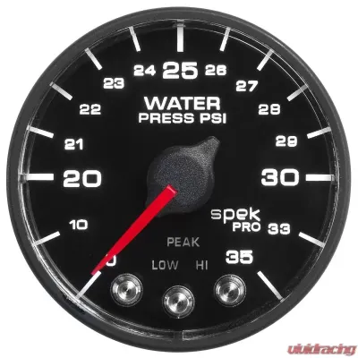 AutoMeter 2-1/16in. WATER PRESS; 0-35 PSI; BFB; SPEK; NL - P543328-N1