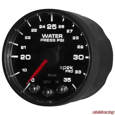 AutoMeter 2-1/16in. WATER PRESS; 0-35 PSI; BFB; SPEK; NL - P543328-N1