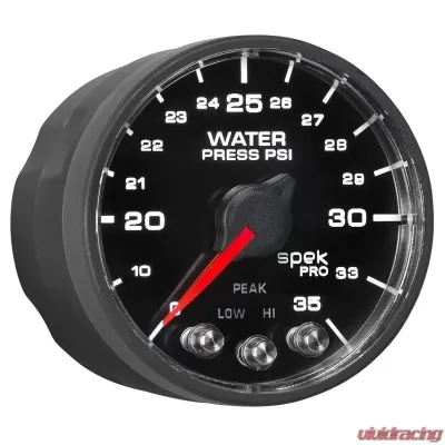 AutoMeter 2-1/16in. WATER PRESS; 0-35 PSI; BFB; SPEK; NL - P543328-N1
