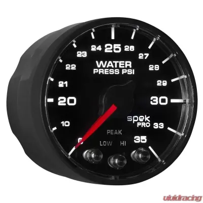 AutoMeter 2-1/16in. WATER PRESS; 0-35 PSI; BFB; SPEK; NL - P543328-N1