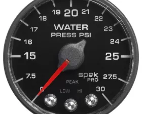 AutoMeter 2-1/16in. WATER PRESS; 0-30 PSI; BFB; SPEK; NL