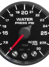 AutoMeter 2-1/16in. WATER PRESS; 0-30 PSI; BFB; SPEK; NL                                     - P550328-N1 - Image 2