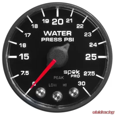 AutoMeter 2-1/16in. WATER PRESS; 0-30 PSI; BFB; SPEK; NL - P550328-N1