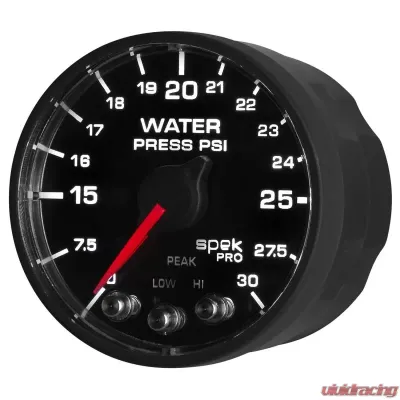 AutoMeter 2-1/16in. WATER PRESS; 0-30 PSI; BFB; SPEK; NL - P550328-N1