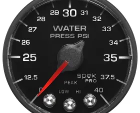 AutoMeter 2-1/16in. WATER PRESS; 0-40 PSI; BFB; SPEK; NL