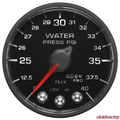 AutoMeter 2-1/16in. WATER PRESS; 0-40 PSI; BFB; SPEK; NL - P551328-N1