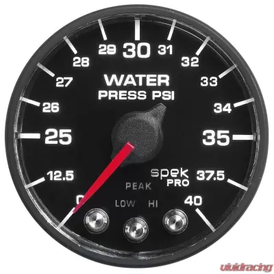 AutoMeter 2-1/16in. WATER PRESS; 0-40 PSI; BFB; SPEK; NL - P551328-N1
