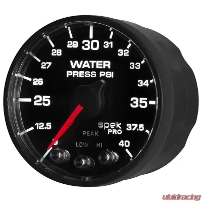 AutoMeter 2-1/16in. WATER PRESS; 0-40 PSI; BFB; SPEK; NL - P551328-N1