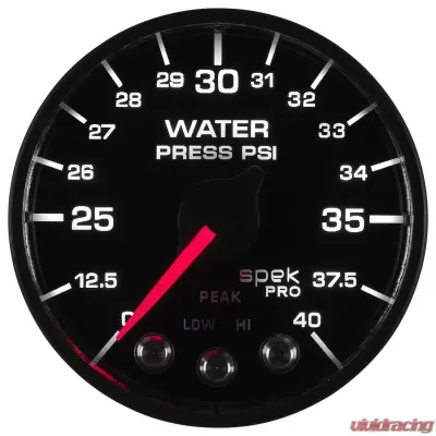 AutoMeter 2-1/16in. WATER PRESS; 0-40 PSI; BFB; SPEK; NL - P551328-N1