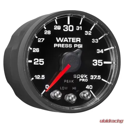 AutoMeter 2-1/16in. WATER PRESS; 0-40 PSI; BFB; SPEK; NL - P551328-N1