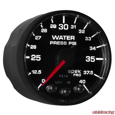 AutoMeter 2-1/16in. WATER PRESS; 0-40 PSI; BFB; SPEK; NL - P551328-N1