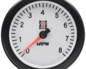 AutoMeter TACHOMETER; SPORT; 88MM; WHITE; 0-8K RPM