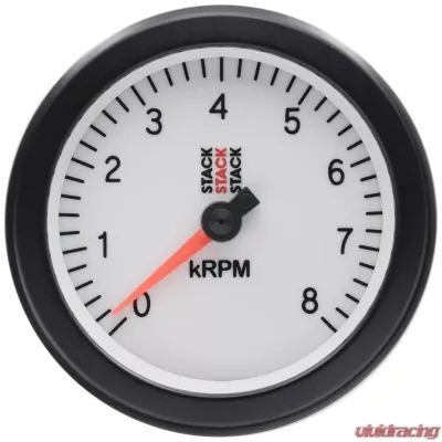 AutoMeter TACHOMETER; SPORT; 88MM; WHITE; 0-8K RPM - ST100-08W