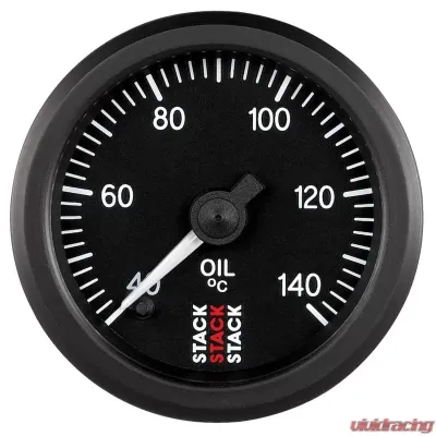 AutoMeter Gauge OilT ProStpr 52mm Blk 40-140deg.C - ST3309
